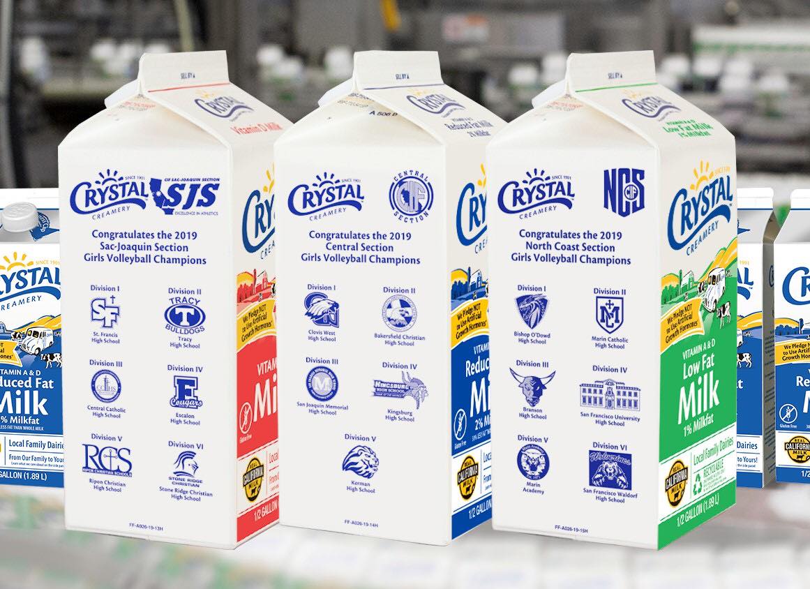 Volleyball Featured on New Cartons by Crystal Creamery