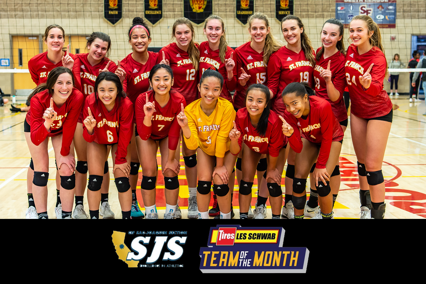 Volleyball Named the Les Schwab Tires Sac-Joaquin Section Team of the Month