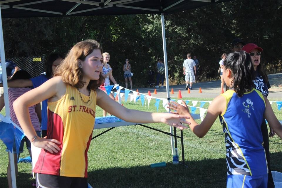 Cross Country Runners Showing Sportsmanship
